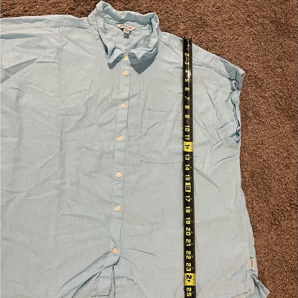 Orvis Women’s Beachy Blue S/S Linen Blend Button Up Collared Shirt Size 2XL - Picture 7 of 7